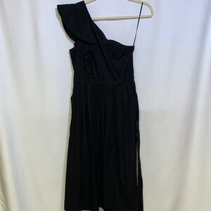 J. Crew Elegant Black One-Shoulder Dress